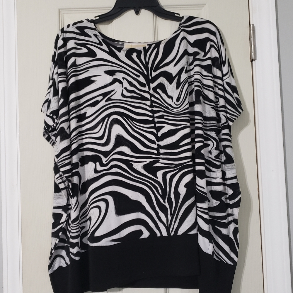 Michael Kors Zebra Print Blouse Sz L